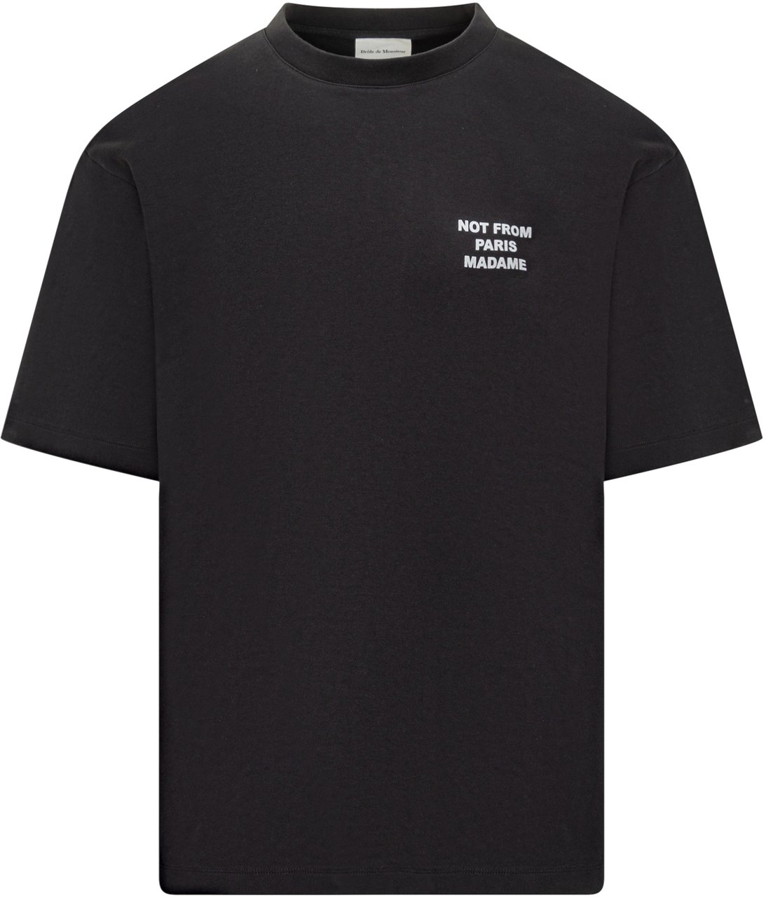 Drôle de Monsieur Heren Slogan T-Shirt Zwart Zwart