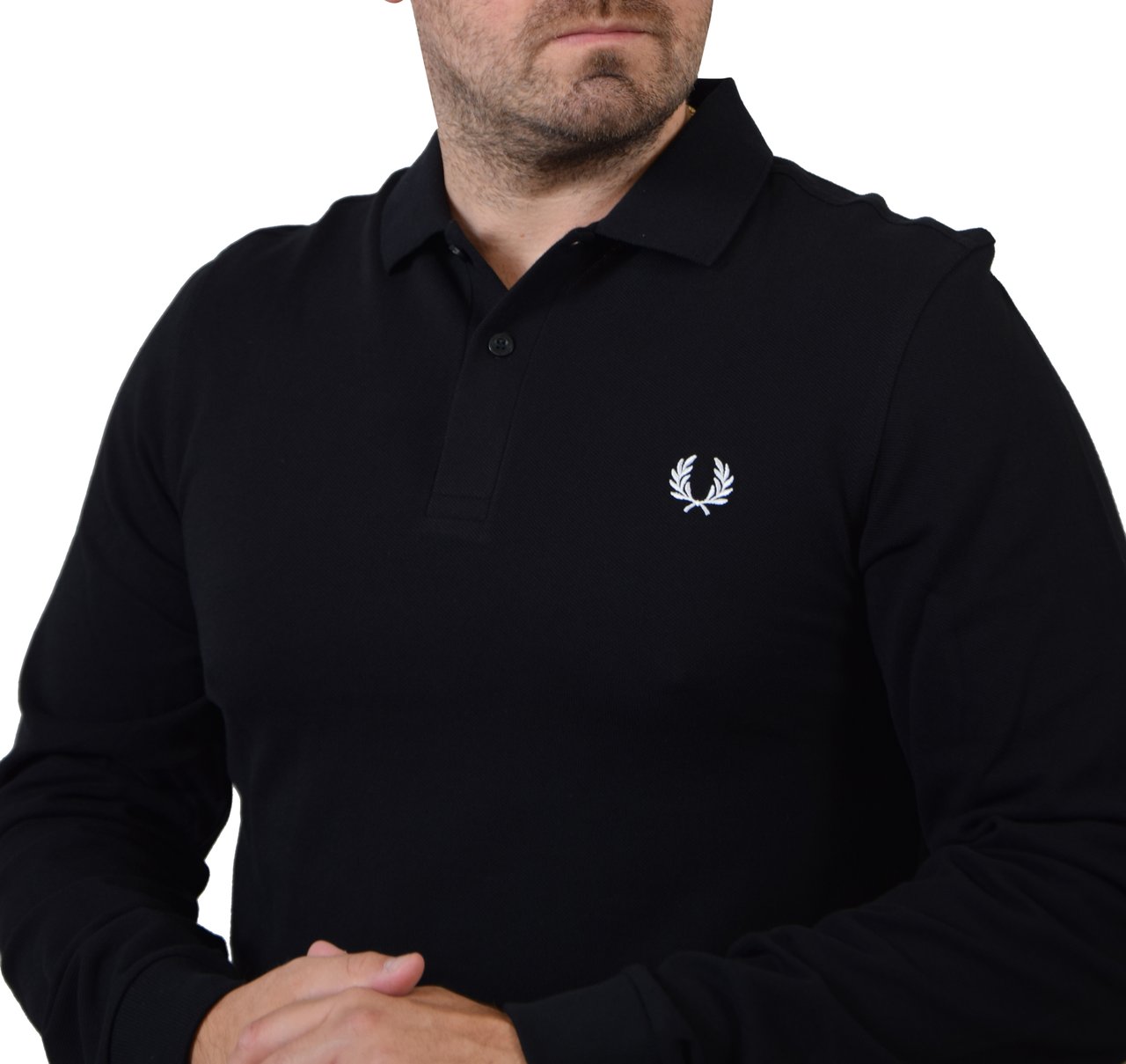 Fred Perry Fred Perry LS Plain Fred Perry Shirt Zwart