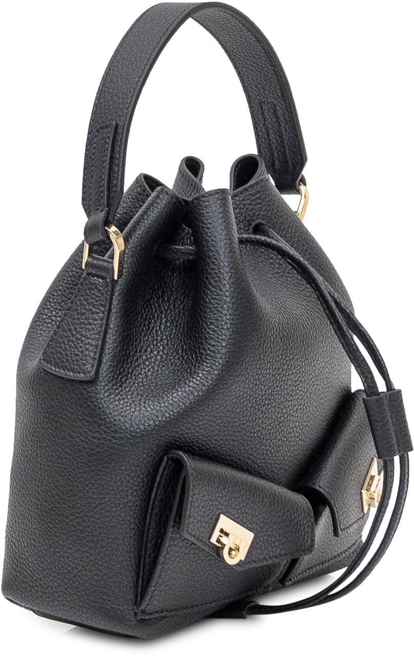 Ferragamo Borsa secchiello Ferragamo in pelle nera Zwart
