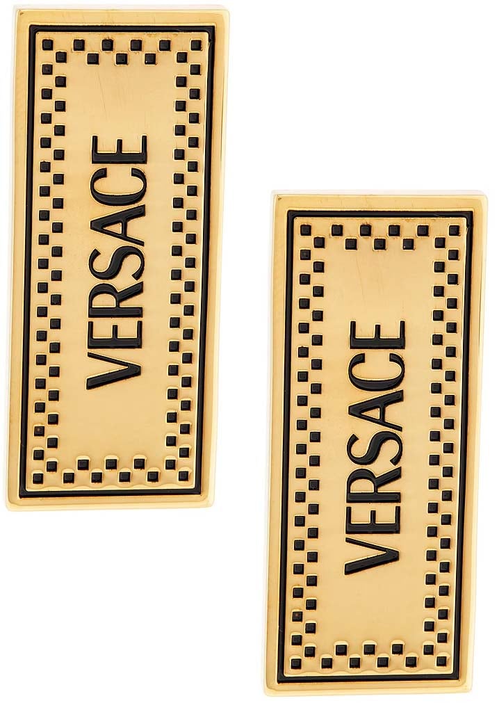 Versace 90s Logo Earrings Goud
