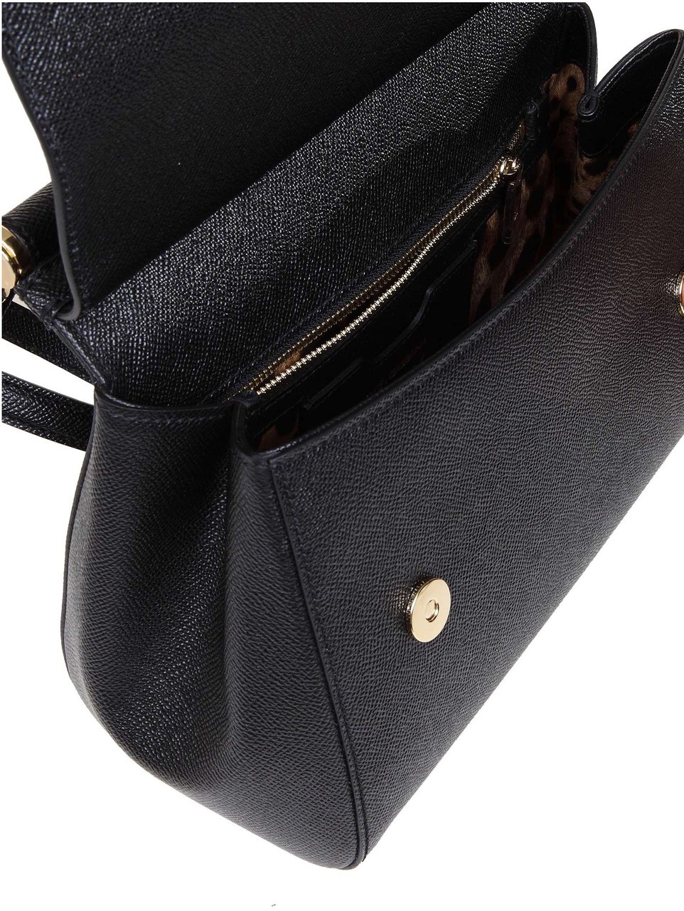 Dolce & Gabbana Dolce & gabbana medium sicily bag in dauphine leather color black Zwart