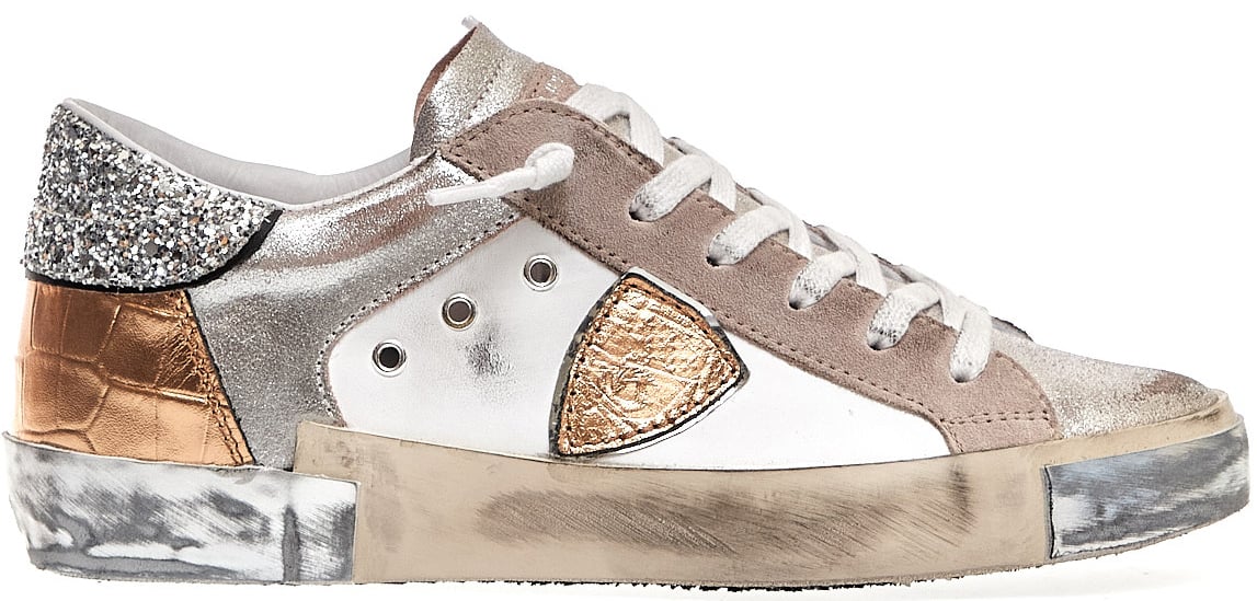 スニーカー PHILIPPE MODEL PARIS PRLDVGC1 Sneakers Bianca Glitter Philippe Model Paris Bianca Glitter Cipria | Vanaf € 357,-