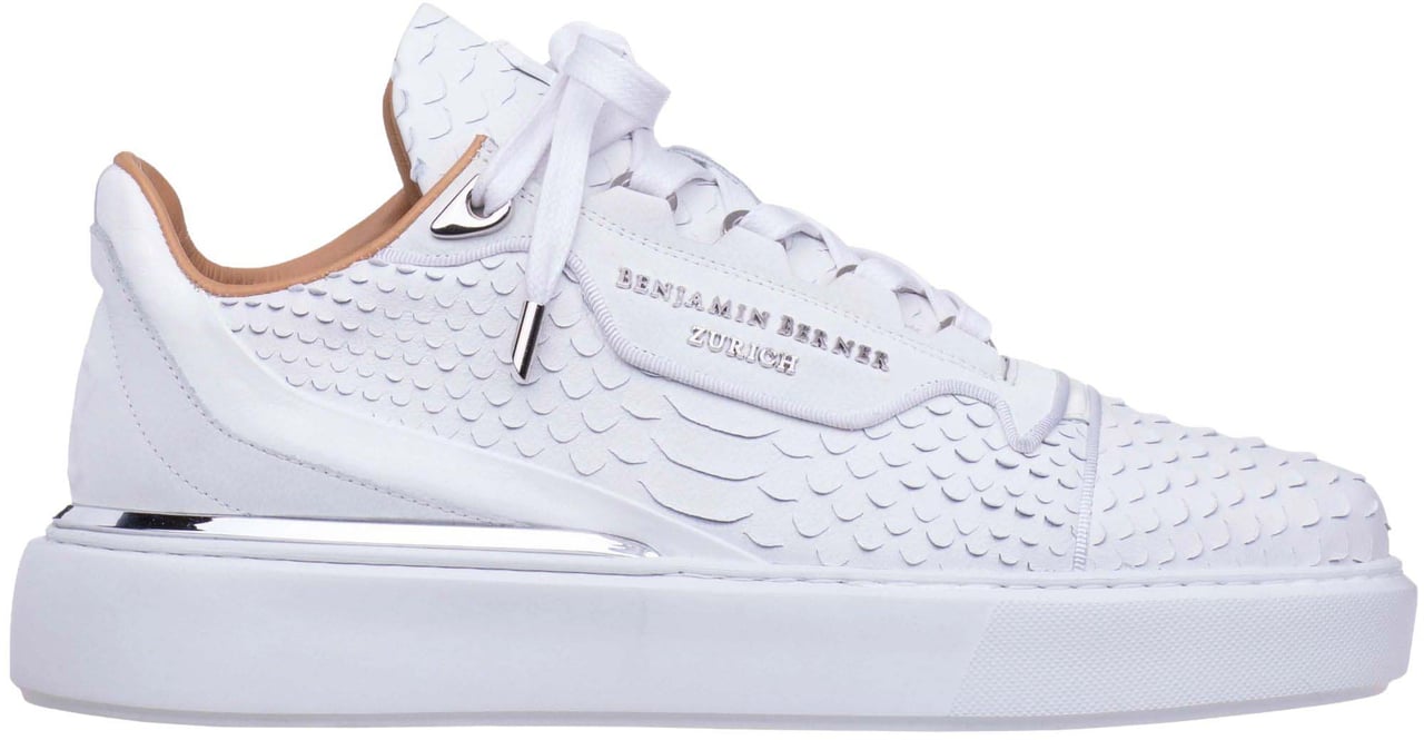 Benjamin Berner Benjamin Berner Python Cut Sneakers Wit Bnj12010444 Wit