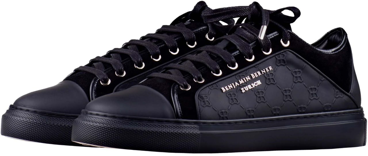 Benjamin Berner Benjamin Berner Logo Monogram Embossed Sneakers Zwart Bnj22090843 Zwart