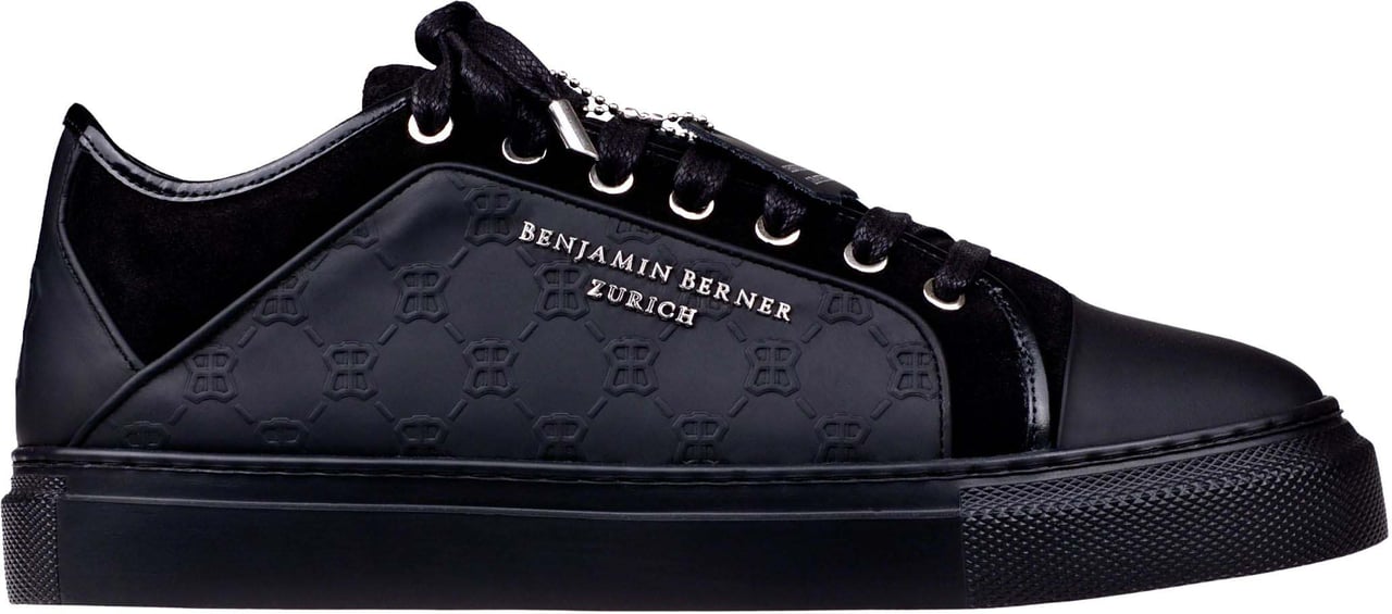Benjamin Berner Benjamin Berner Logo Monogram Embossed Sneakers Zwart Bnj22090843 Zwart
