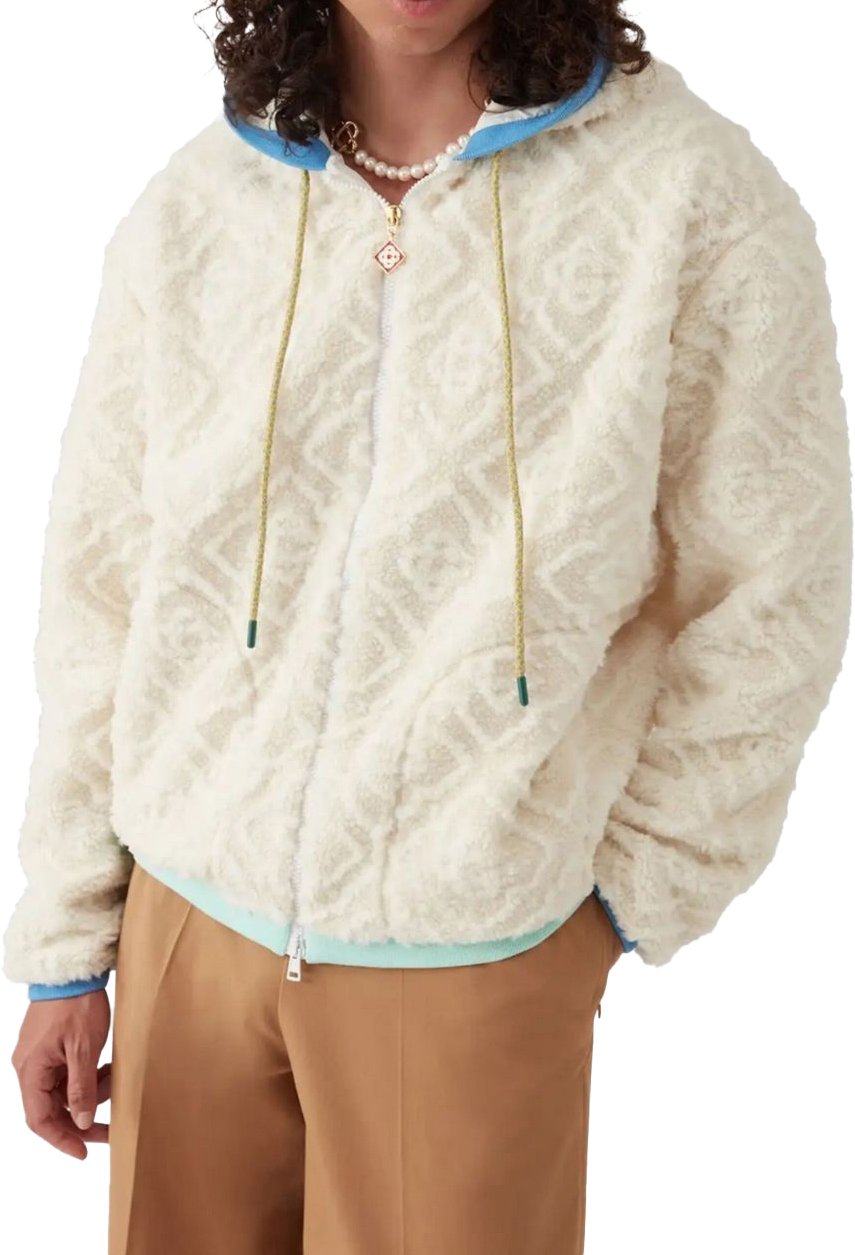 Casablanca fleec jacket off white Wit