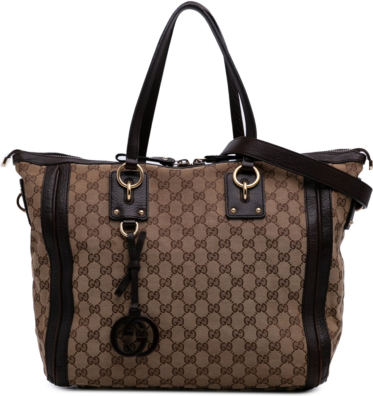 Gucci GG Canvas Charm Satchel Bruin