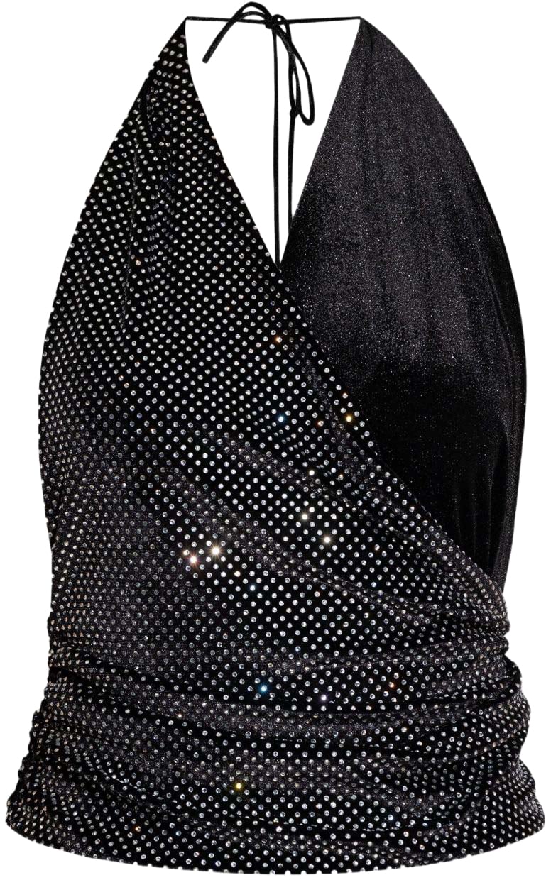 Balmain Top Noir Argent Zwart