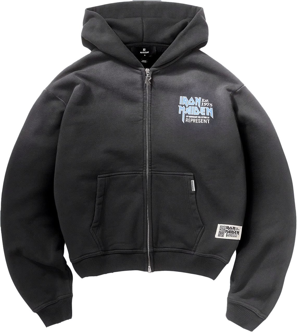 Represent IRON MAIDEN ANNIVERSARY PRINT HOODIE DARK GREY Grijs