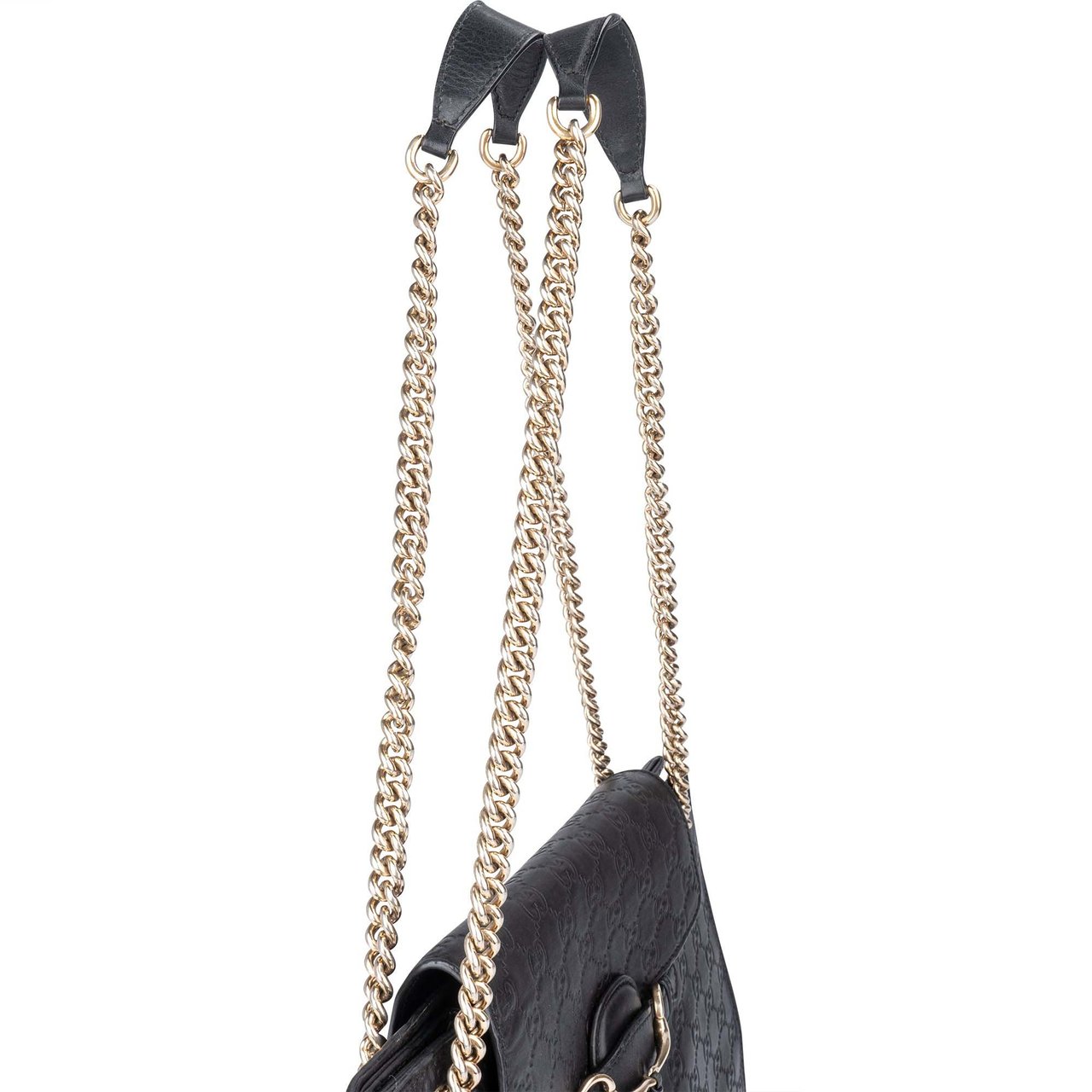 Gucci Gucci Leather GG Monogram Horsebit Emily Crossbody Bag Divers