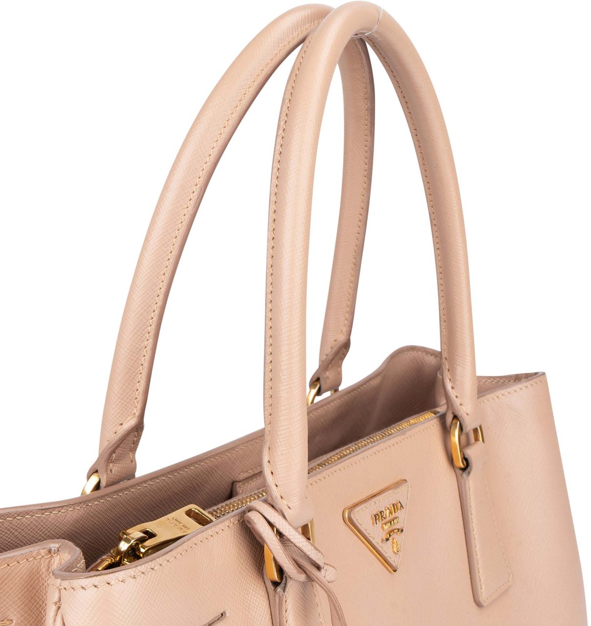Prada Prada Pink Saffiano Leather Gallieria Handbag Roze