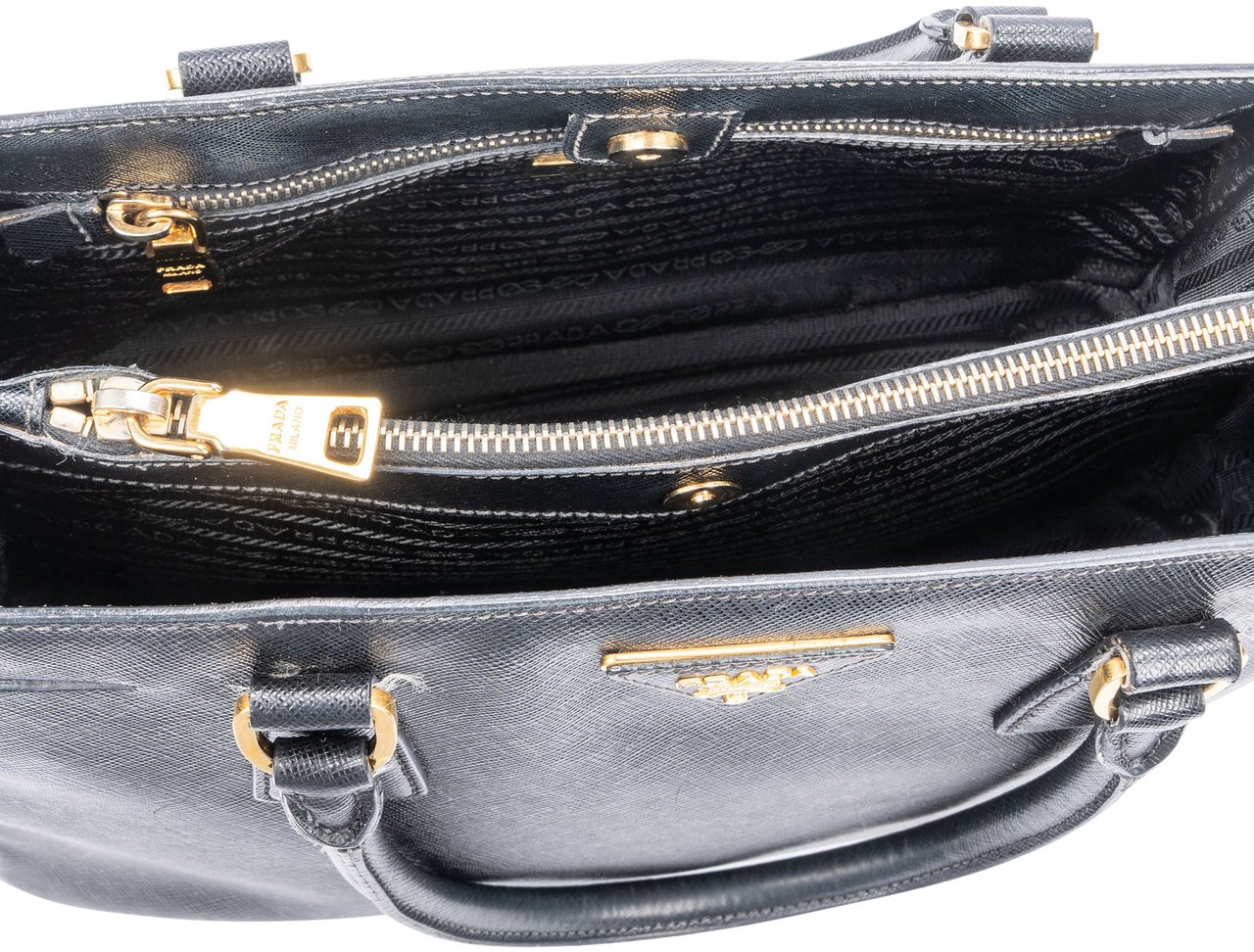 Prada Prada Nero Saffiano Leather Galleria Handbag Divers