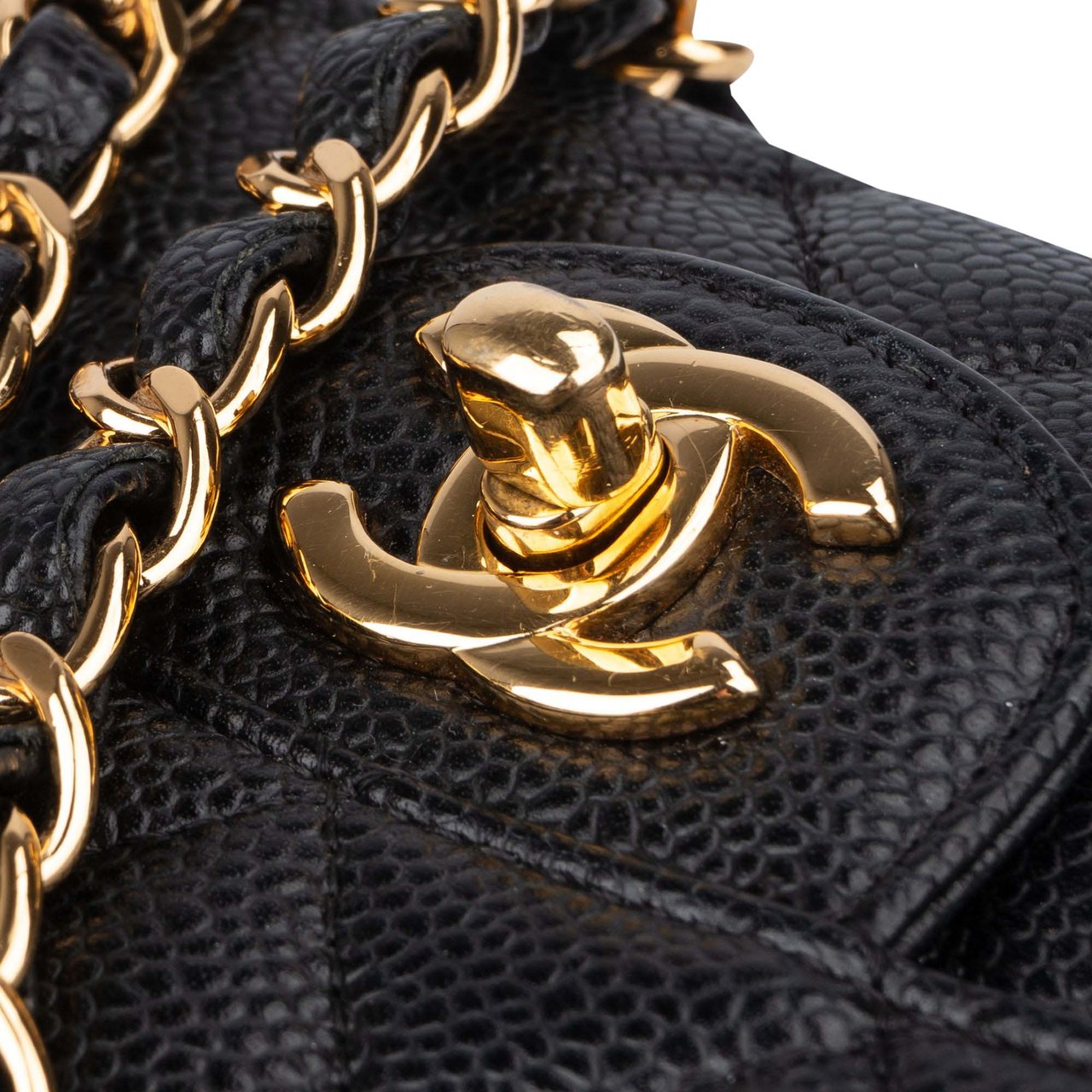 Chanel Chanel Quilted Caviar Leather Medium Double Flap Crossbody Bag Divers