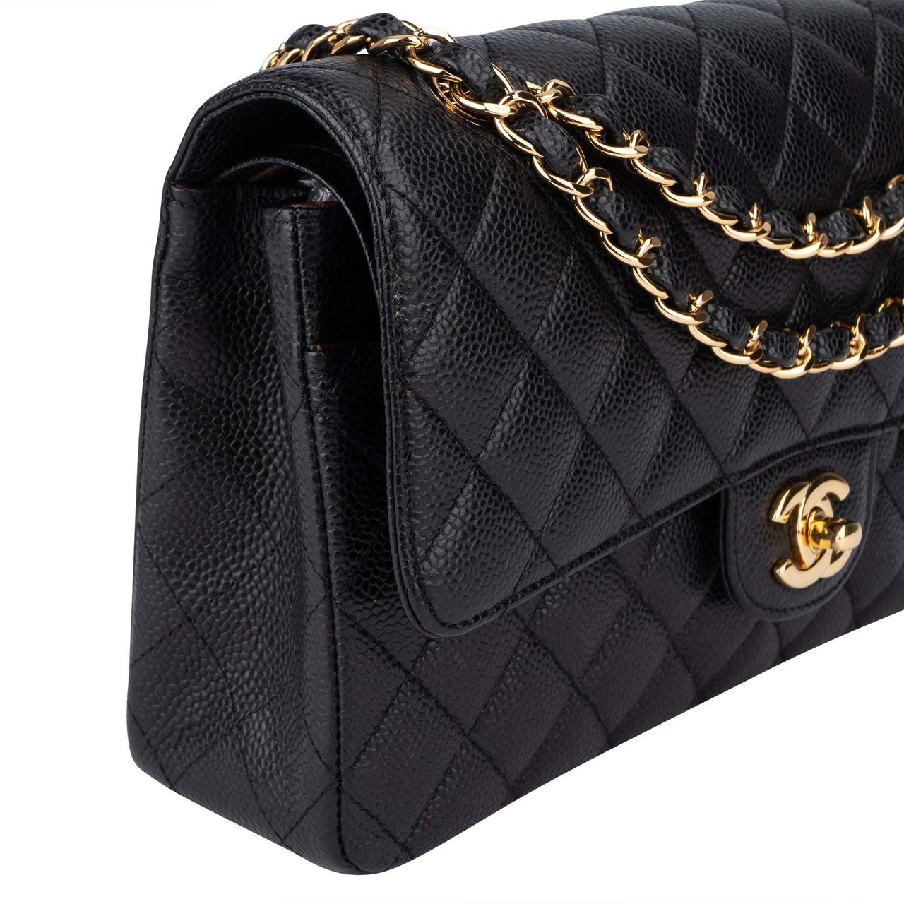 Chanel Chanel Quilted Caviar Leather Medium Double Flap Crossbody Bag Divers