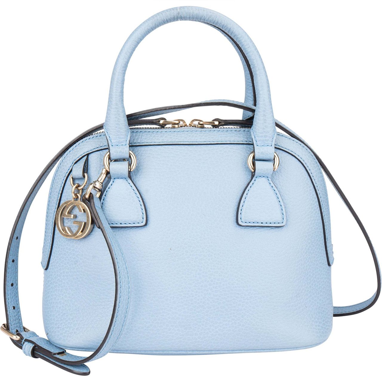 Gucci Gucci Blue Leather GG Handbag Blauw