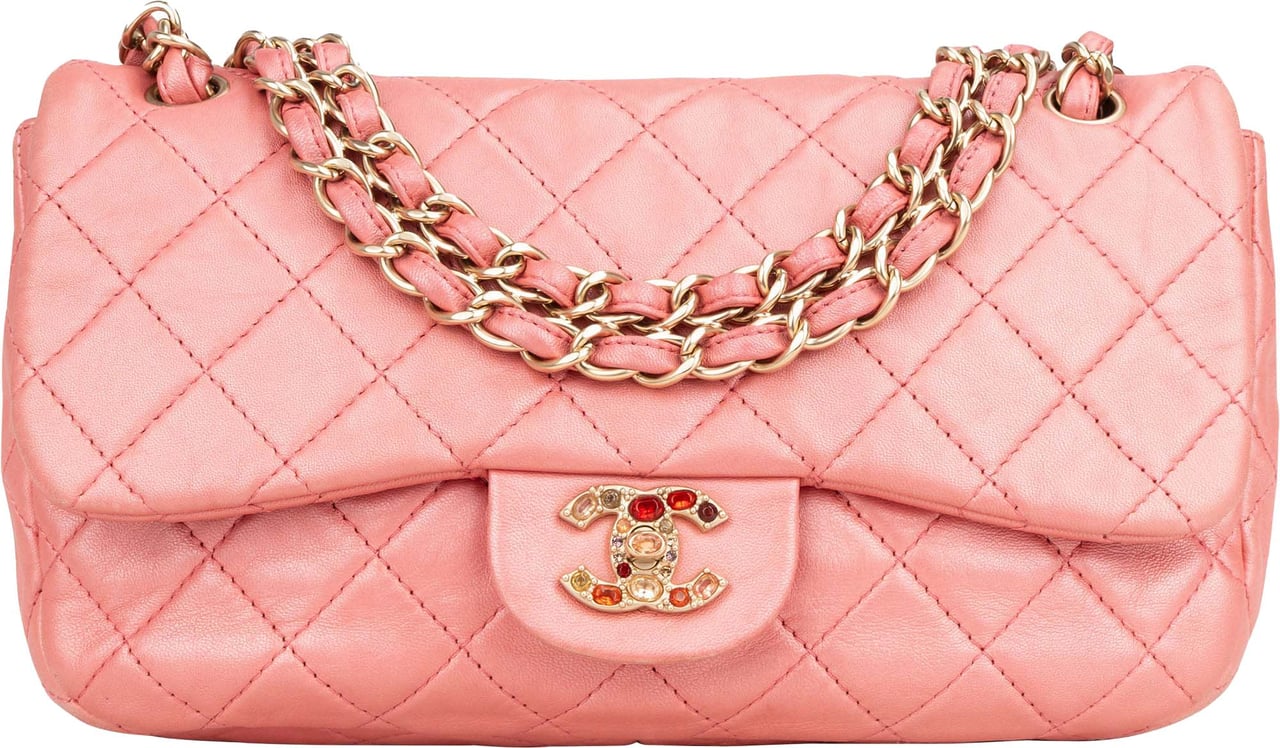Chanel Chanel Quilted Lambskin Crystal CC Single Flap Shoulder Bag Divers