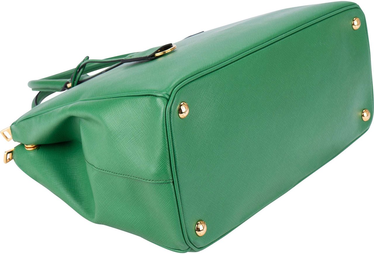 Prada Prada Green Saffiano Leather Galleria Handbag Divers