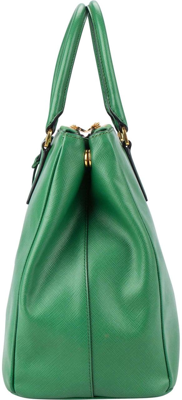 Prada Prada Green Saffiano Leather Galleria Handbag Divers