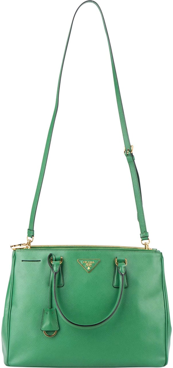 Prada Prada Green Saffiano Leather Galleria Handbag Divers