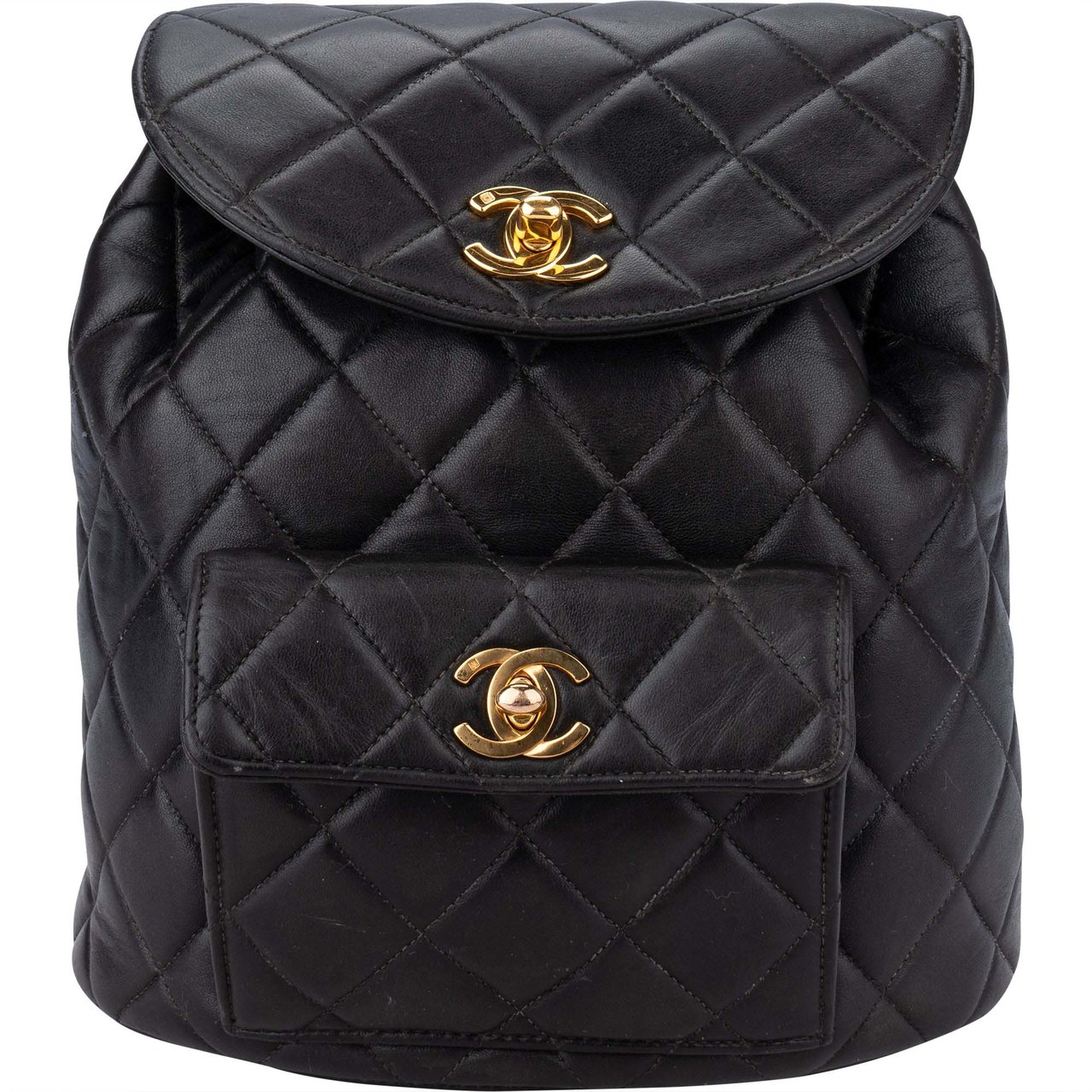Chanel Chanel Quilted Lambskin Double CC Duma Backpack Divers