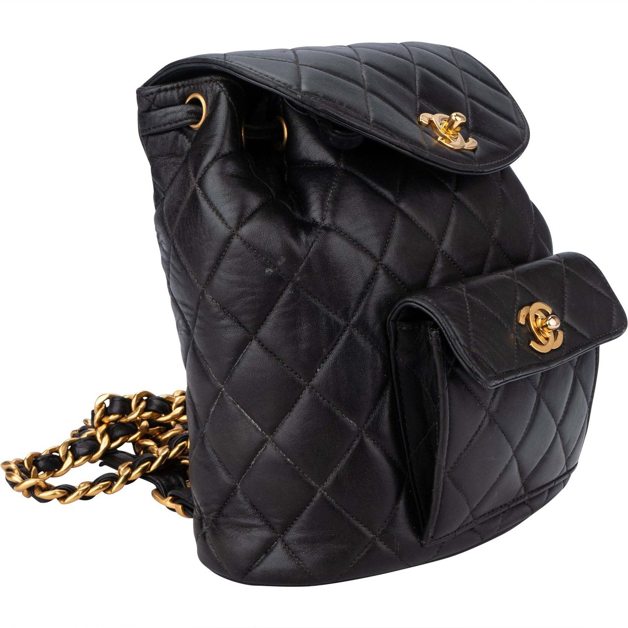 Chanel Chanel Quilted Lambskin Double CC Duma Backpack Divers