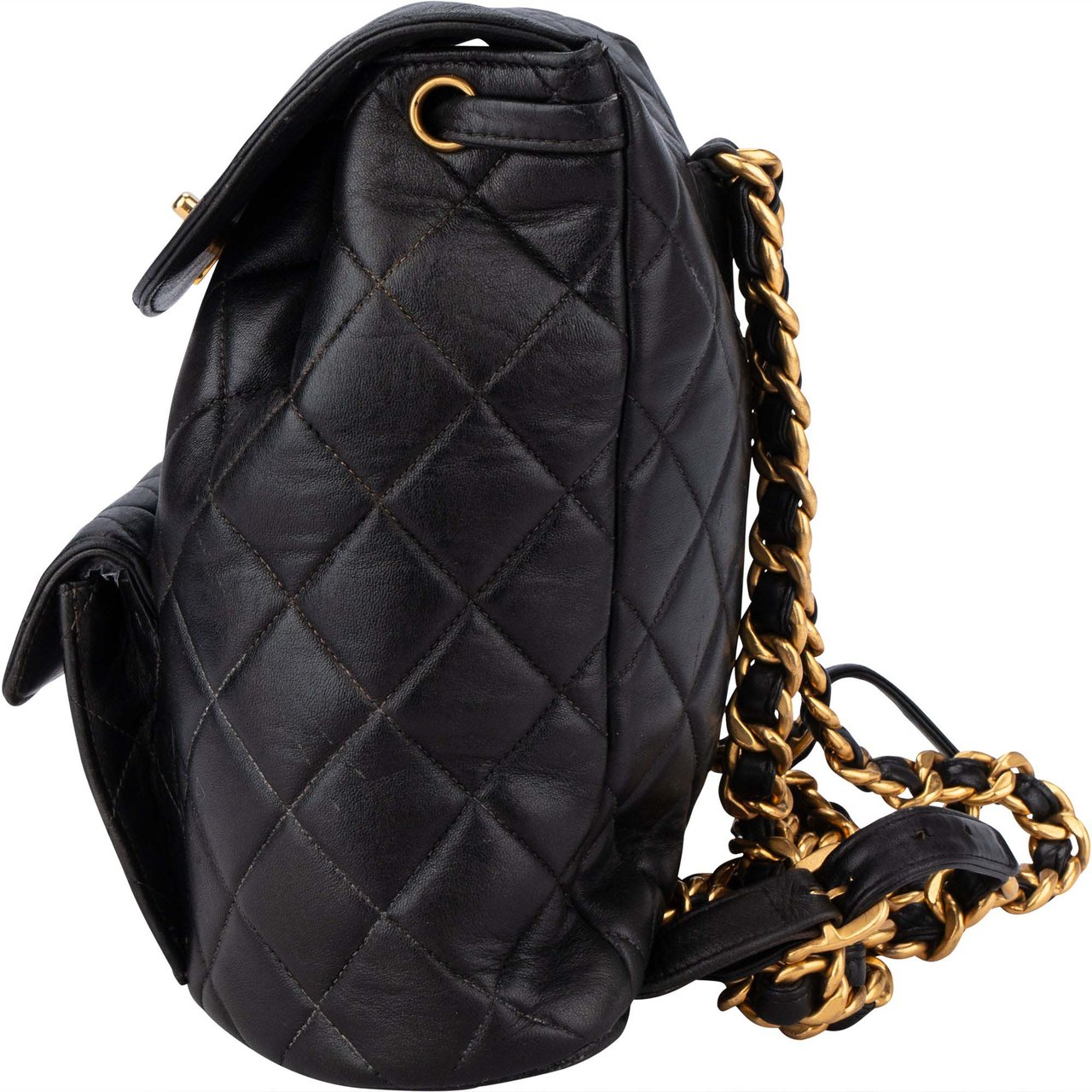 Chanel Chanel Quilted Lambskin Double CC Duma Backpack Divers