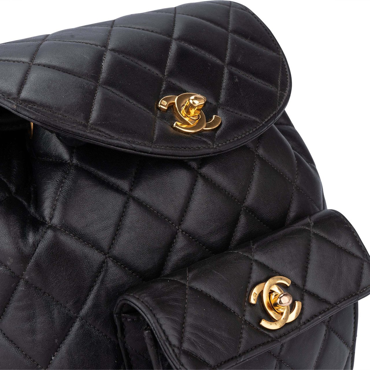 Chanel Chanel Quilted Lambskin Double CC Duma Backpack Divers
