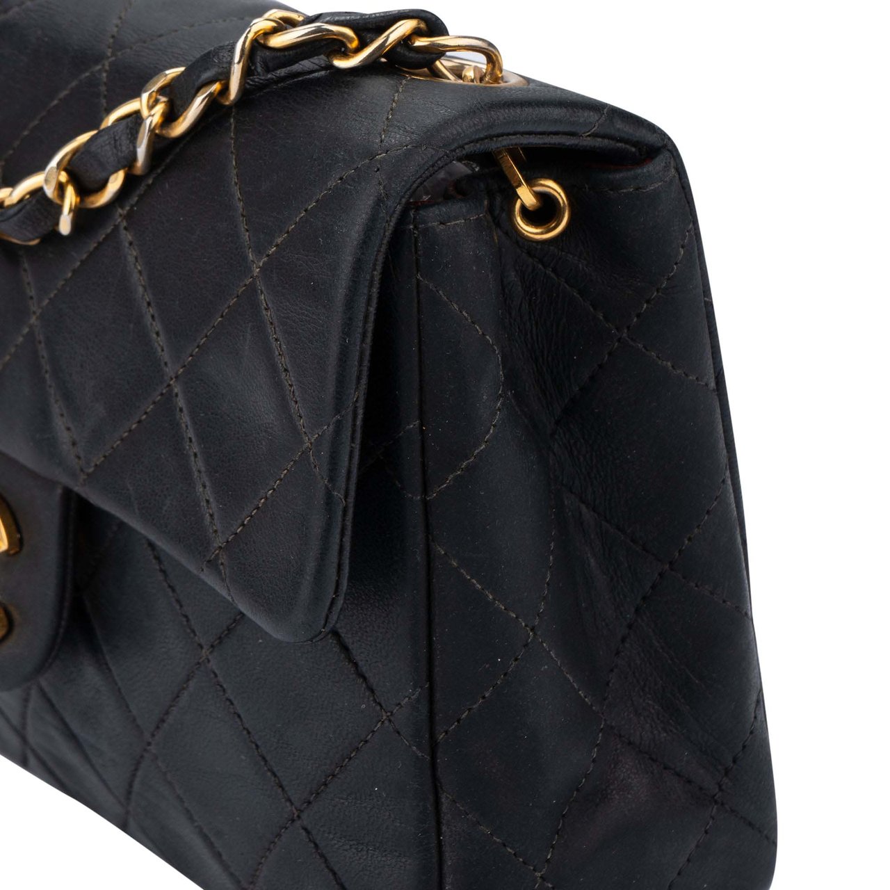 Chanel Chanel Quilted Lambskin 24K Gold Mini Single Flap Crossbody Bag Divers