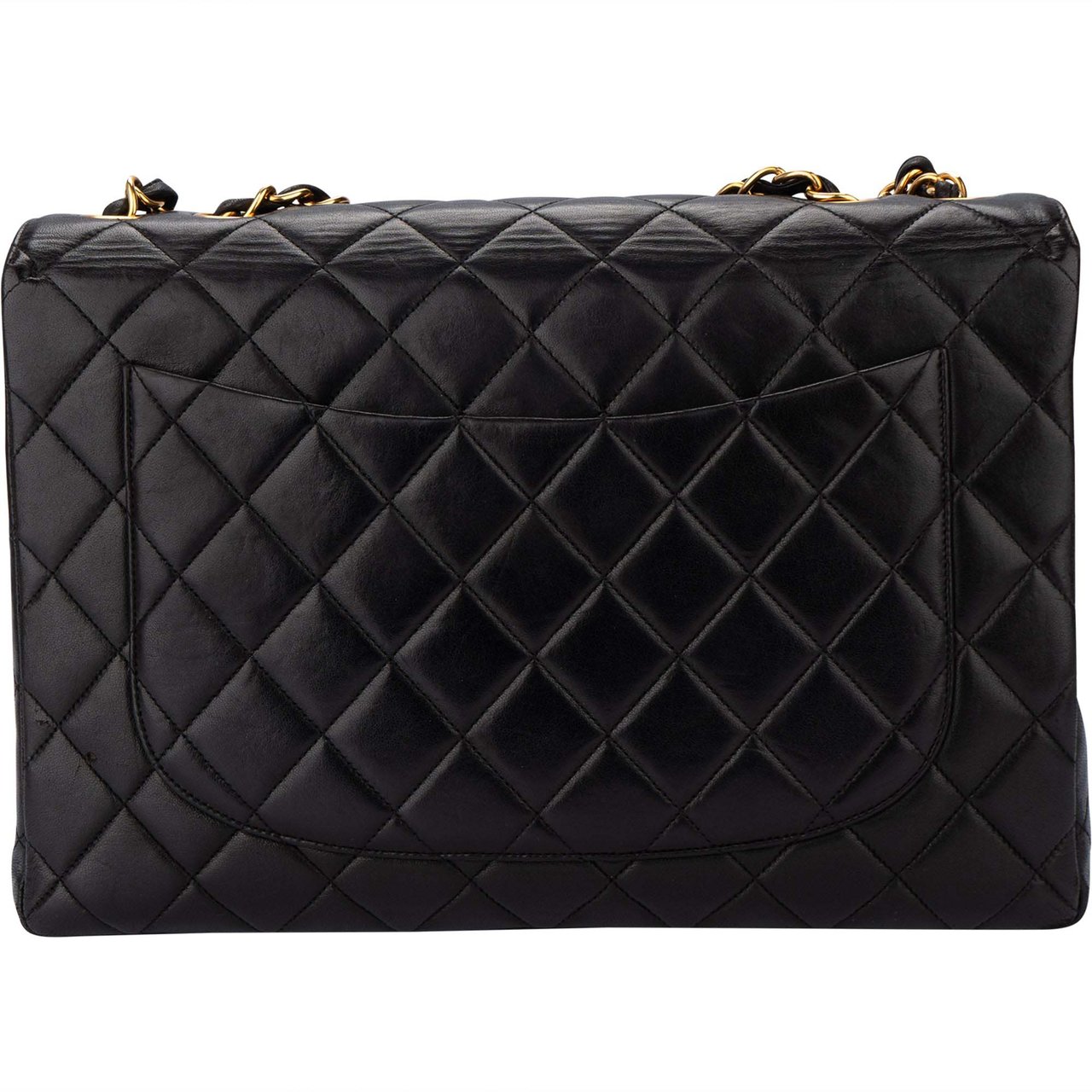 Chanel Chanel Quilted Lambskin 24K Gold Jumbo Single Flap Crossbody Bag Divers