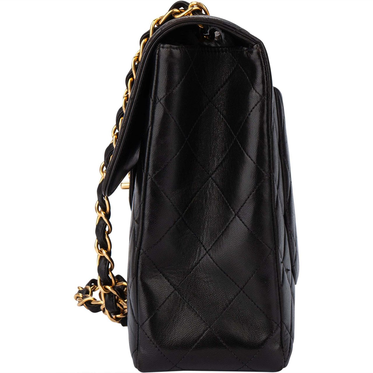 Chanel Chanel Quilted Lambskin 24K Gold Jumbo Single Flap Crossbody Bag Divers