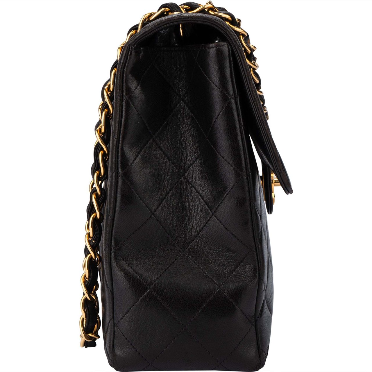 Chanel Chanel Quilted Lambskin 24K Gold Jumbo Single Flap Crossbody Bag Divers