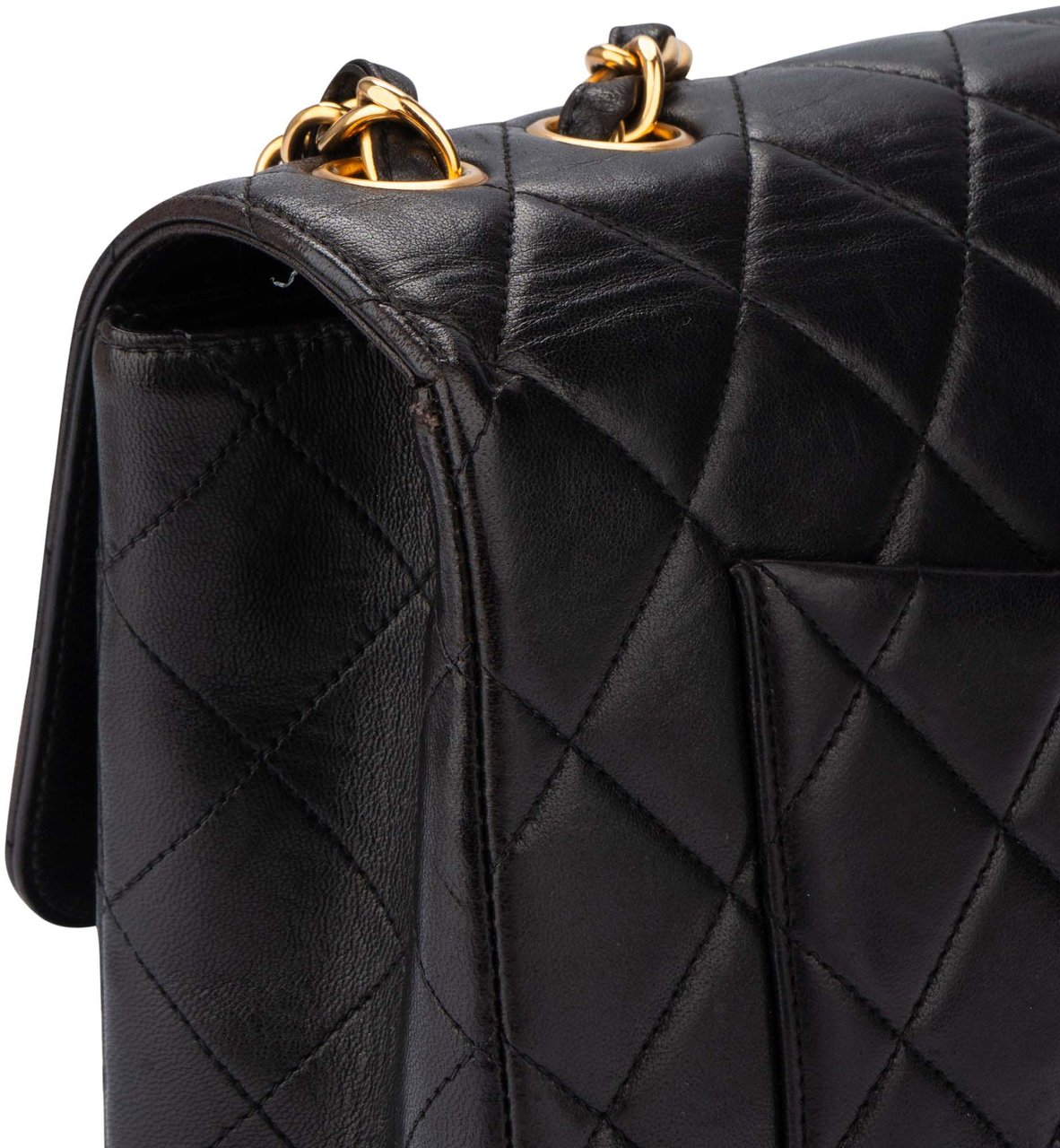 Chanel Chanel Quilted Lambskin 24K Gold Jumbo Single Flap Crossbody Bag Divers