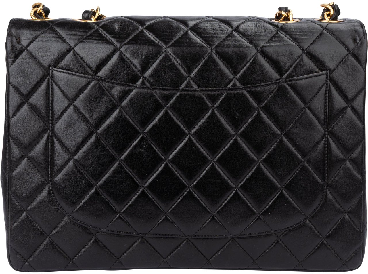 Chanel Chanel Quilted Lambskin 24K Gold Jumbo Single Flap Crossbody Bag Divers
