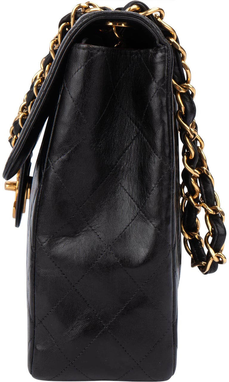 Chanel Chanel Quilted Lambskin 24K Gold Jumbo Single Flap Crossbody Bag Divers