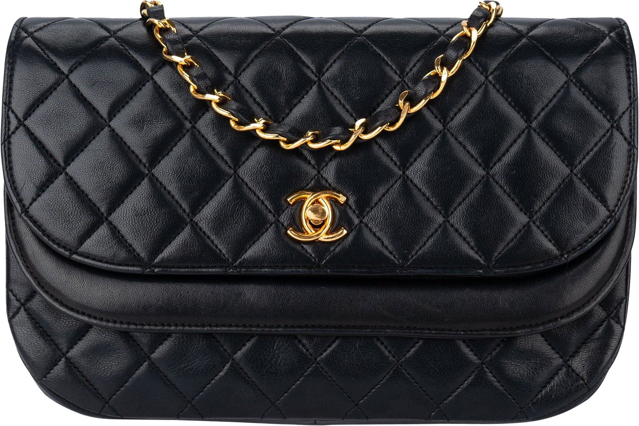 Chanel Chanel Quilted Lambskin 24K Gold Double Flap Shoulder Bag Divers