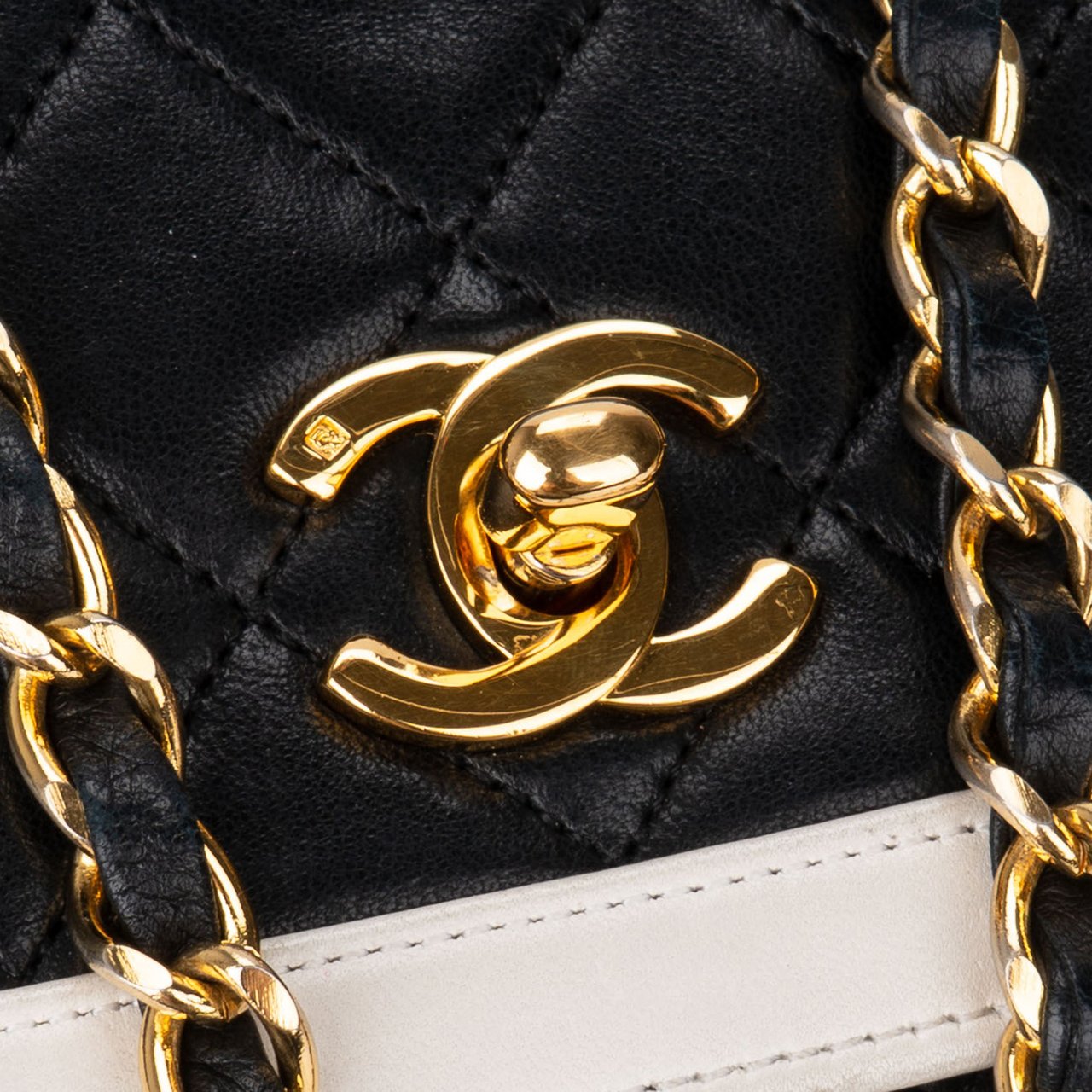 Chanel Chanel Quilted Bicolor Lambskin 24K Gold Single Flap Crossbody Bag Divers