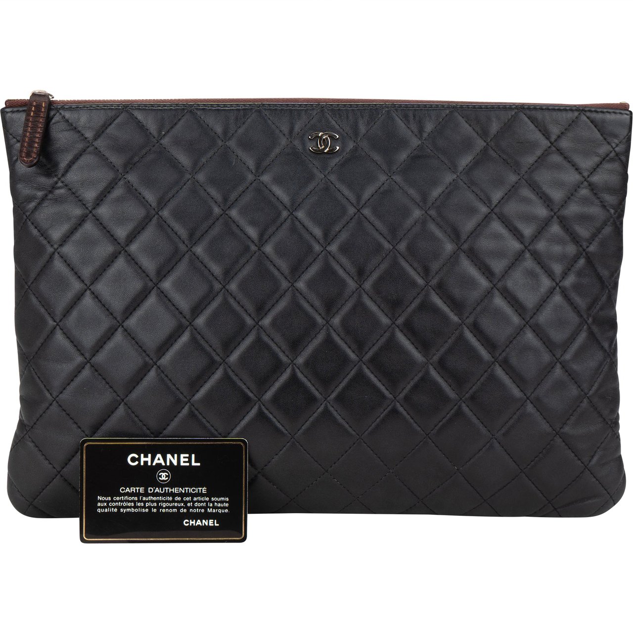 Chanel Chanel Quilted Lambskin CC Clutch Divers
