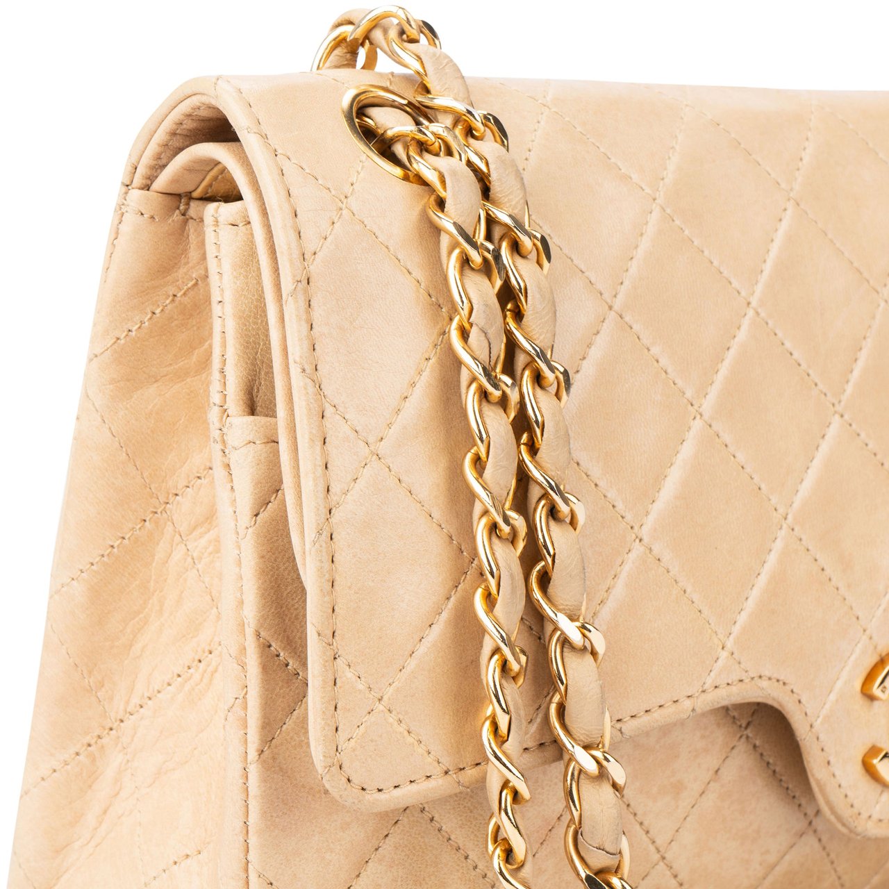 Chanel Chanel Quilted Lambskin 24K Gold Medium Double Flap Shoulder Bag Divers