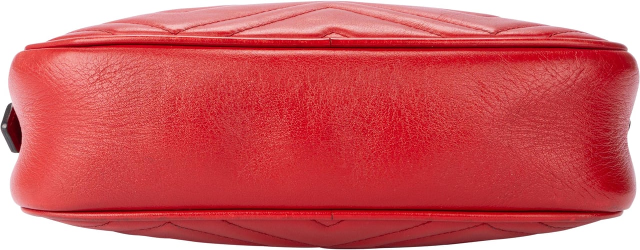 Gucci Gucci Rosso Leather Marmont Crossbody Bag Divers