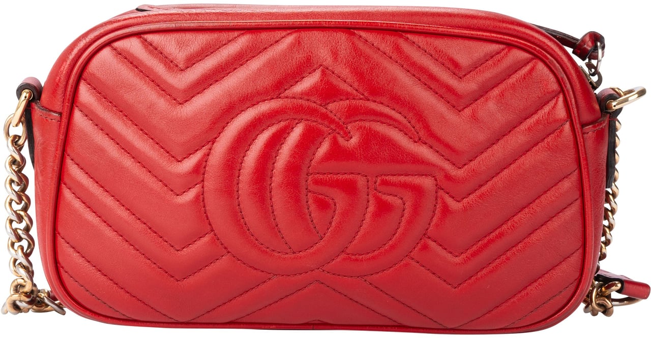 Gucci Gucci Rosso Leather Marmont Crossbody Bag Divers