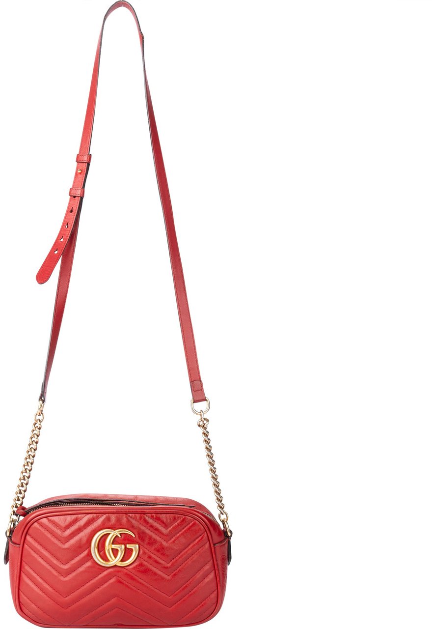 Gucci Gucci Rosso Leather Marmont Crossbody Bag Divers