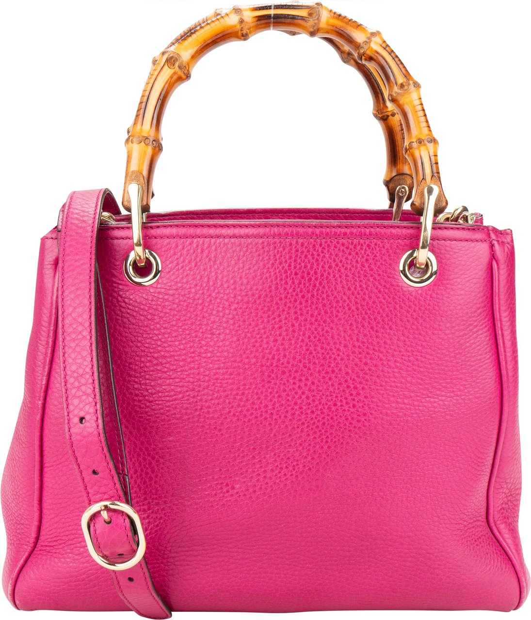Gucci Gucci Pink Leather Bamboo Handbag Roze