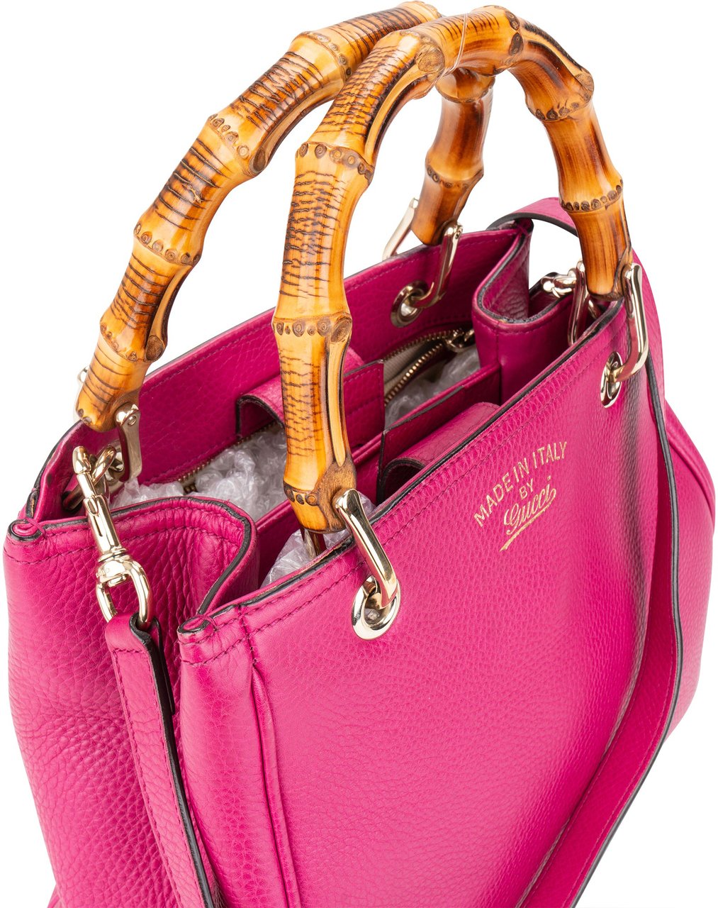 Gucci Gucci Pink Leather Bamboo Handbag Roze