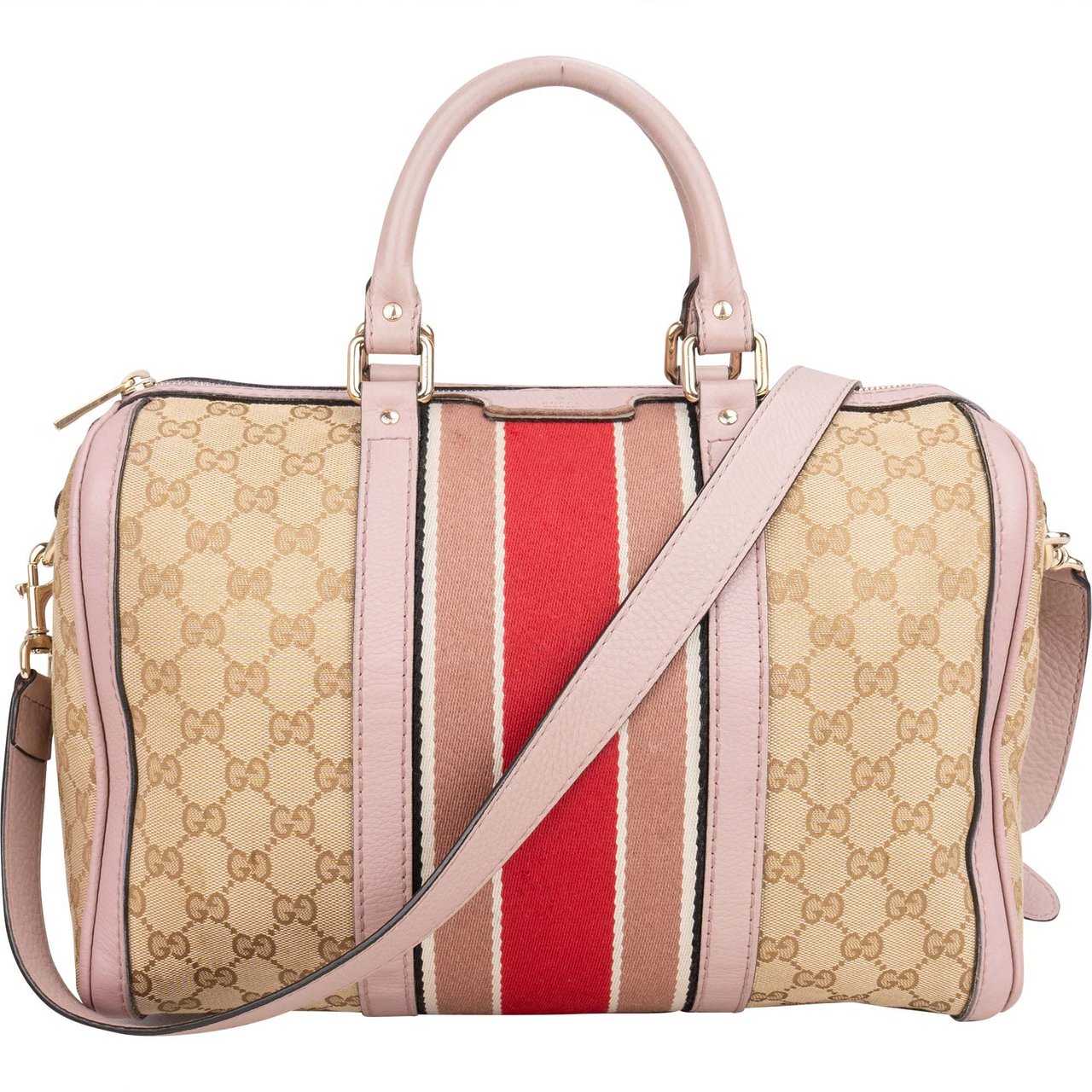 Gucci Gucci GG Monogram Stripe Boston Handbag Divers