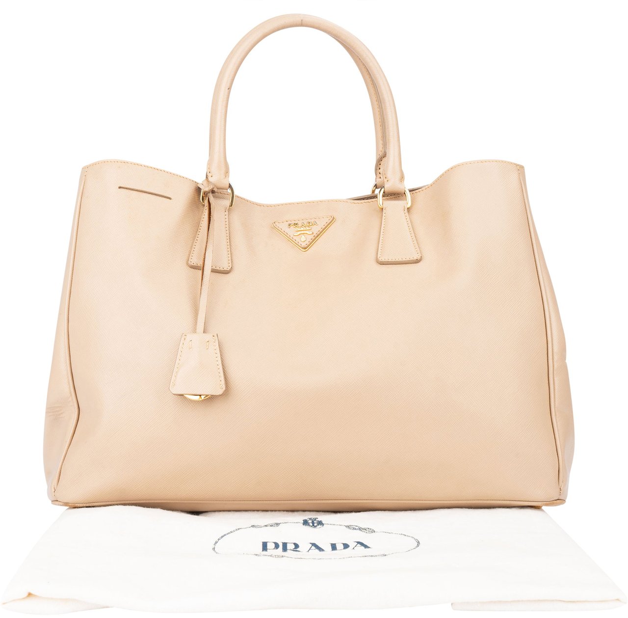 Prada Prada Beige Saffiano Leather Galleria Handbag Beige