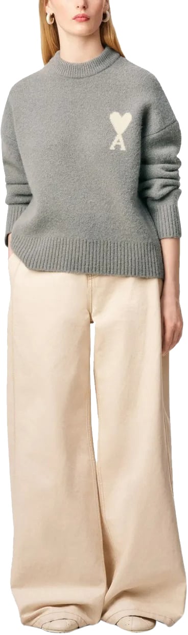 AMI Paris pull a logo ami de coeur 4 Grijs