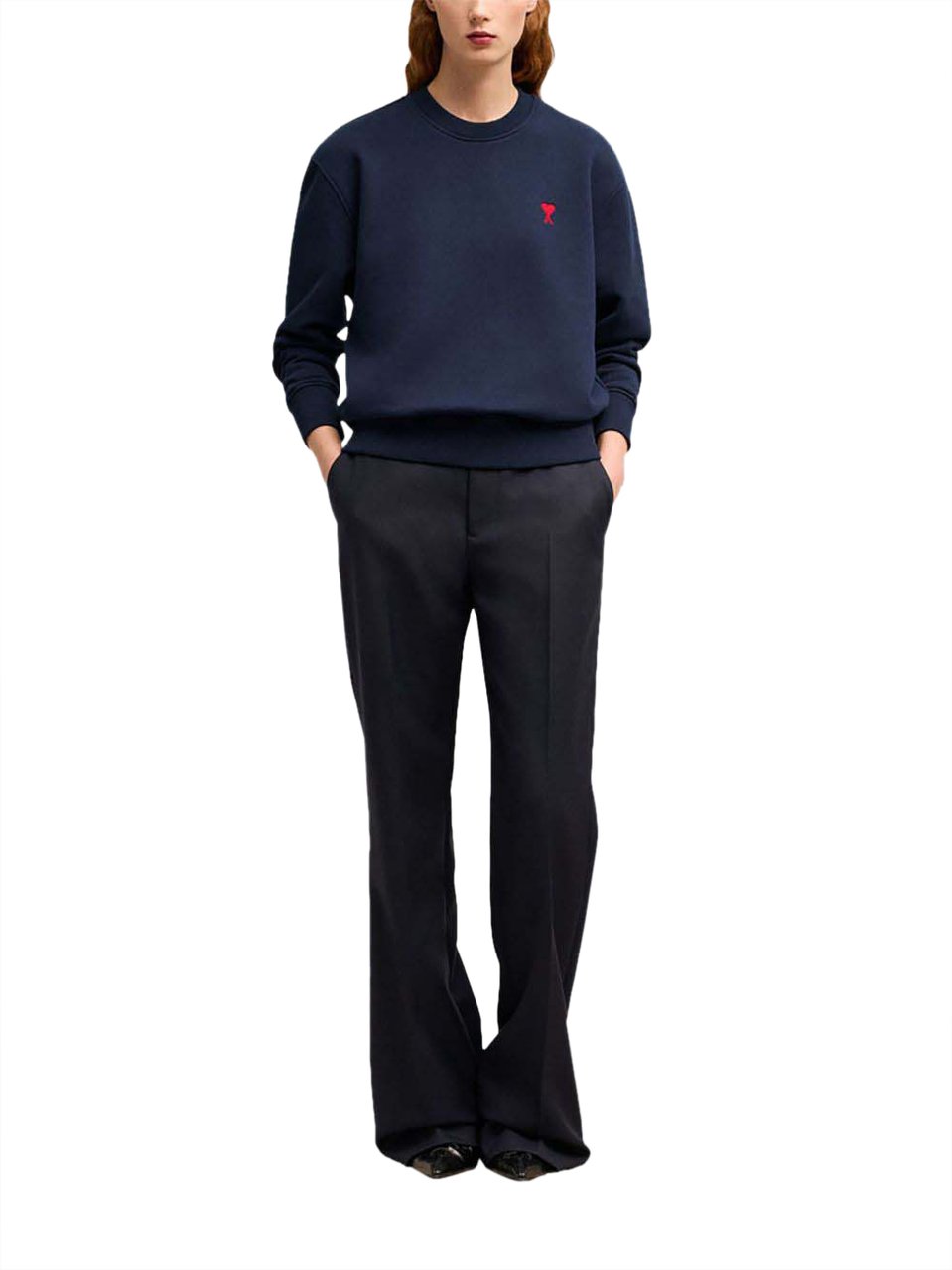 AMI Paris Red Adc Crewneck Blu Blauw