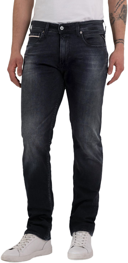 Replay Replay Grover Power Stretch Straight Fit Zwart