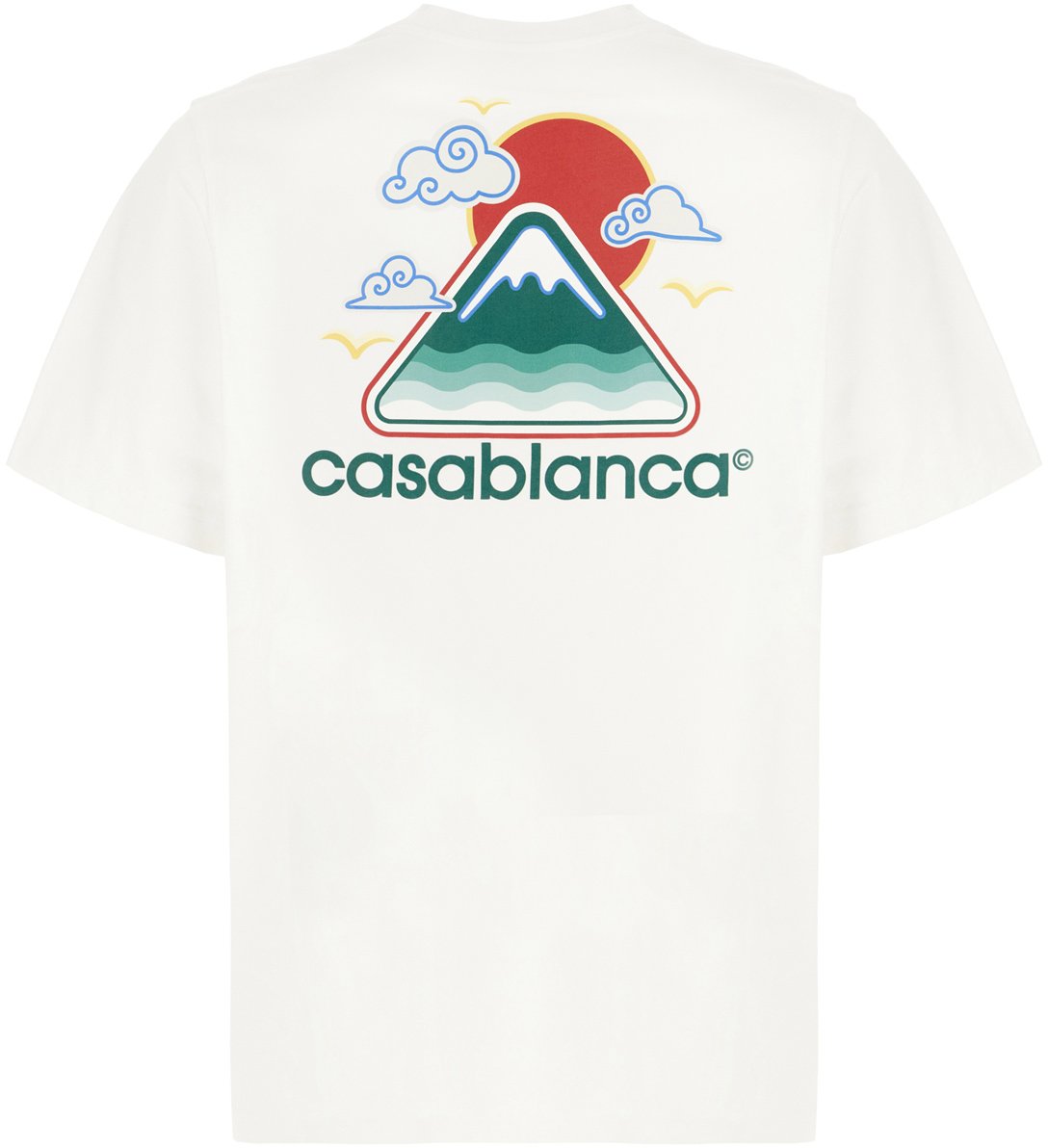 Casablanca Heren Montagne Ondulée T-Shirt Wit Wit