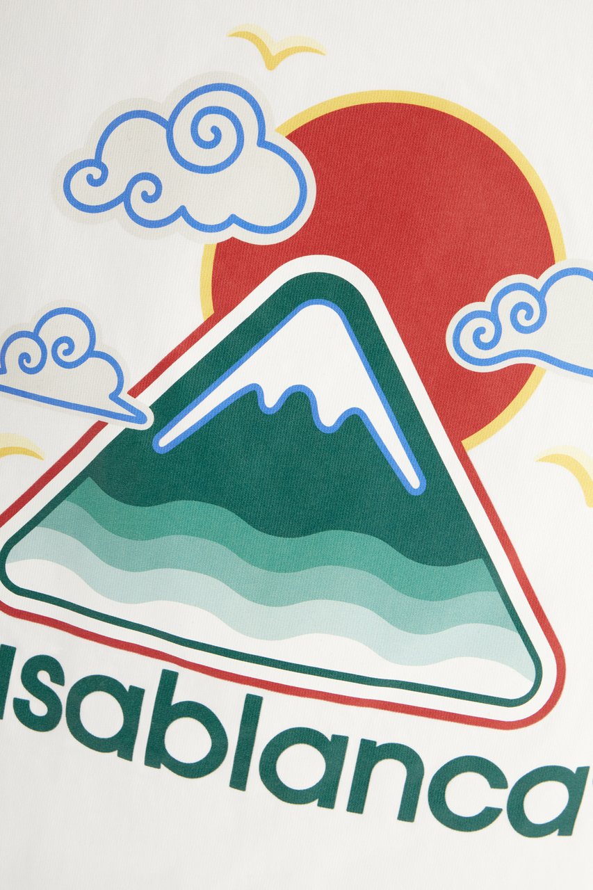 Casablanca Heren Montagne Ondulée T-Shirt Wit Wit